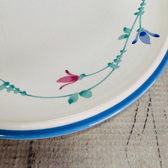 Savoir Vivre PORTOFINO BLUE JF 036 Pink Blue Flowers Ceramic Salad Plates Set 4 - Picture 16 of 16